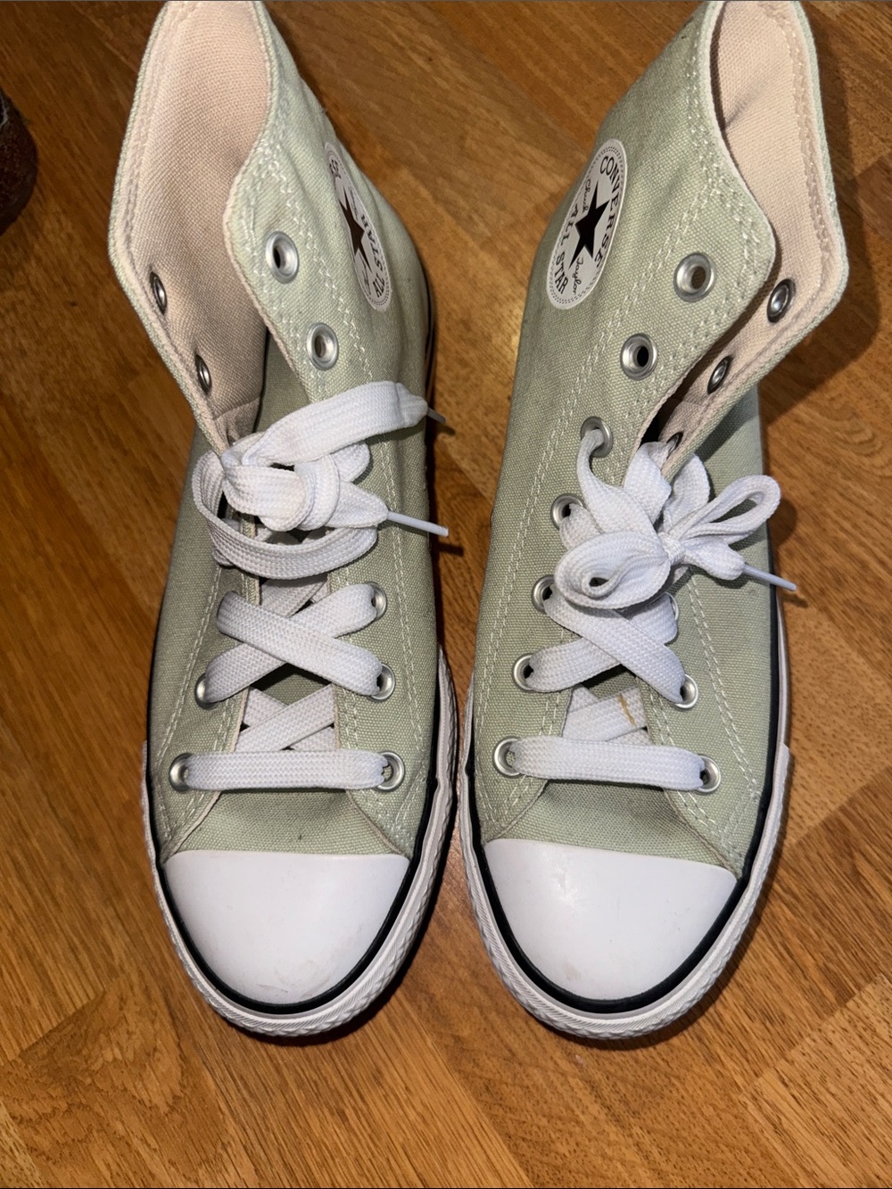 Platform Converse' Classic High Top Sneakers in Light Green